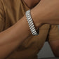 ARADOO Titanium Steel Watch Band Men's Bracelets Stainless Steel Magnetic Wristband Bracelet Gentlemen Jewelry Gifts