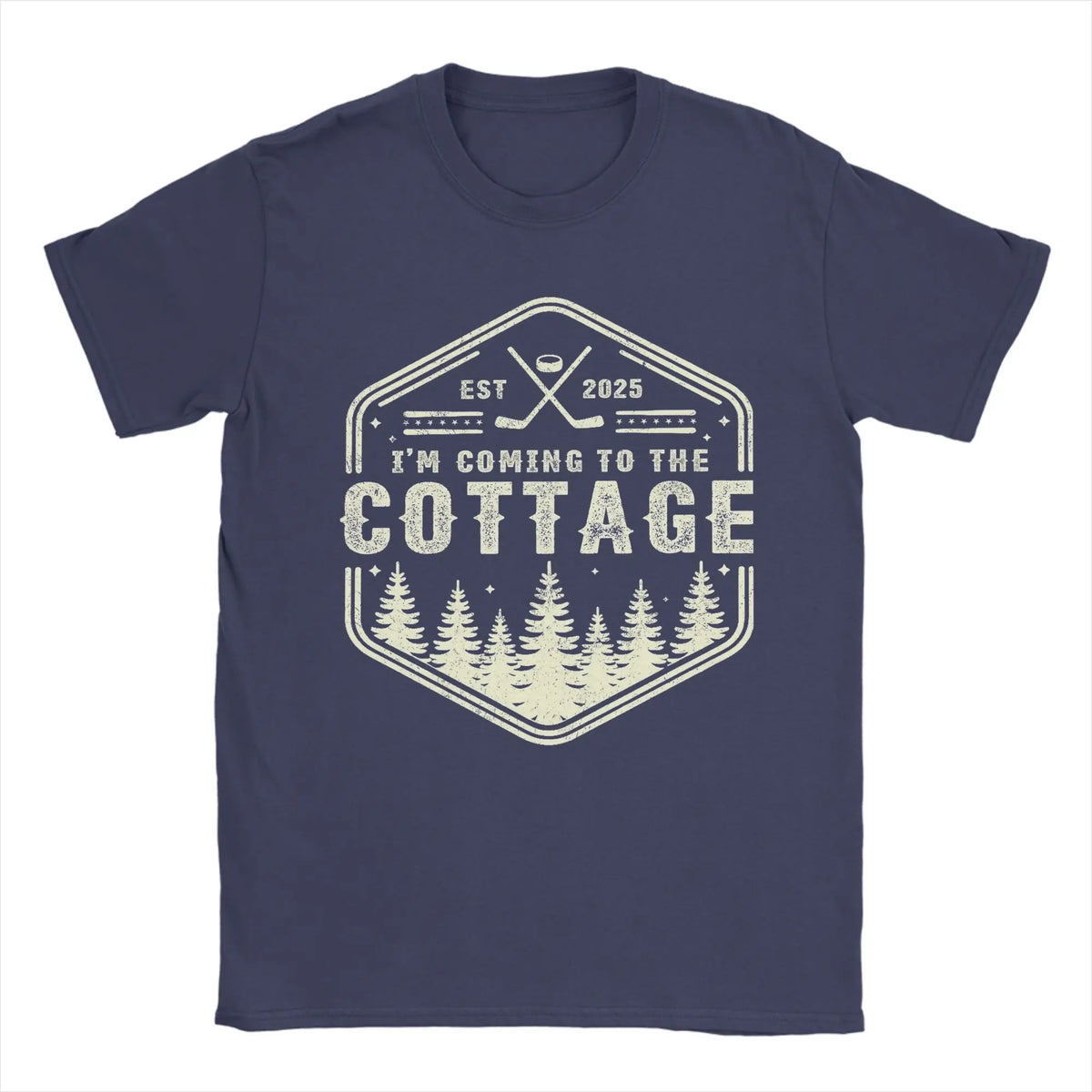 Vintage I'm Coming to the Cottage Heated Rivalry Quote  T-Shirts for Men Cotton T Shirt  Short Sleeve Tees Gift Idea Clothing