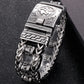 Religious Man Bracelet Stainless Steel 22MM Width Buddhist Scriptures Link Men's Bracelets Leather Wristband On Hand Jewelry