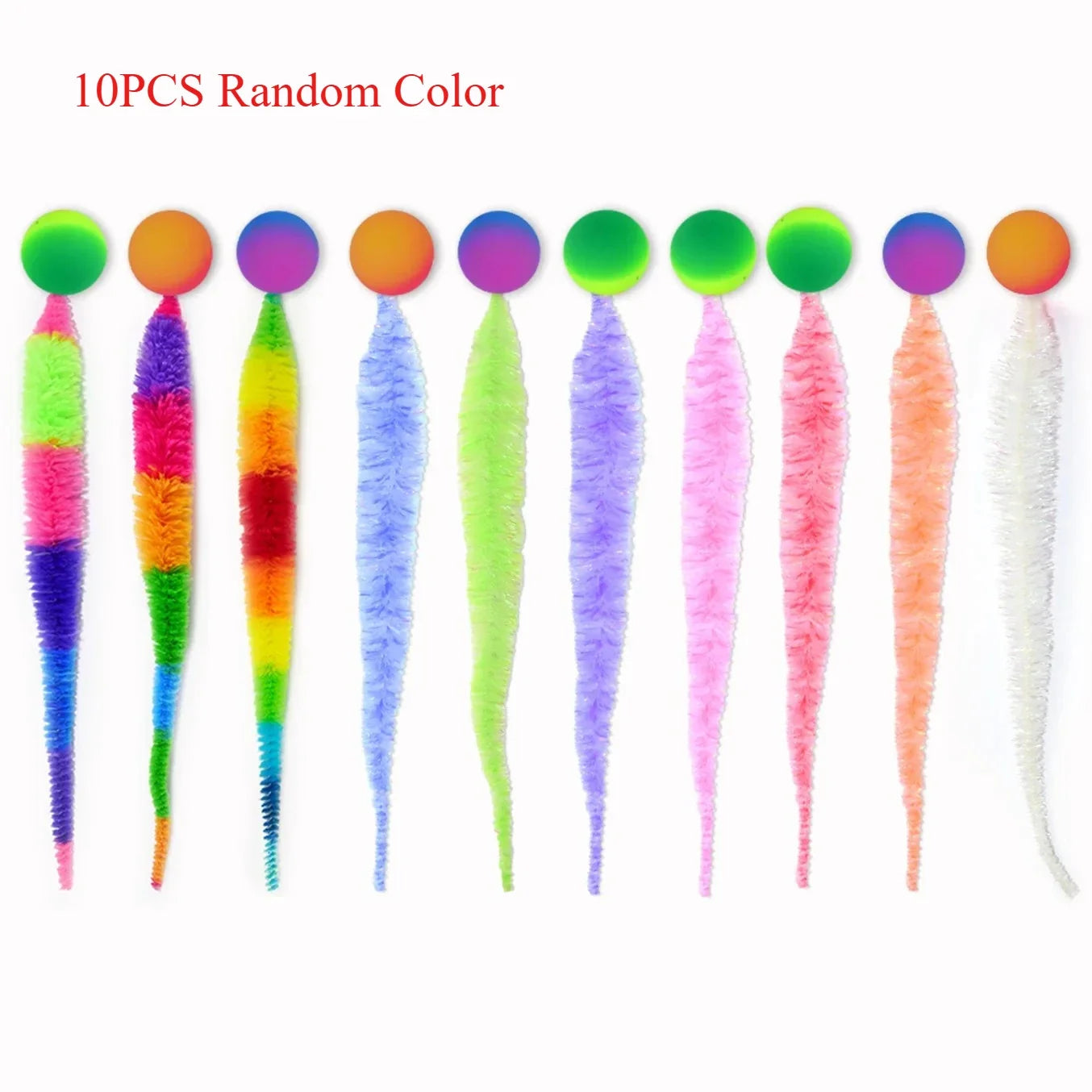 1/5/10pcs Cat Interactive Toys Tickle Cat Colorful Bouncing Ball Pet