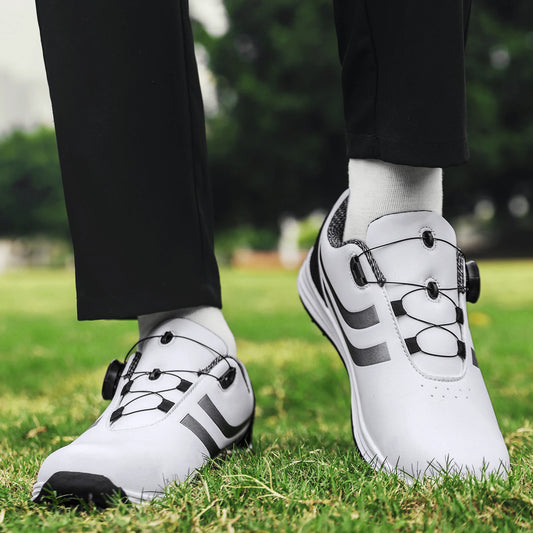 Golf Shoes for Men, Fashionable and Casual, Suitable for Outdoor Use, Breathable and Comfortable, With Anti-Slip Soles in White