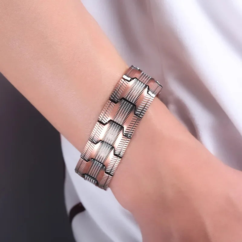 ARADOO Pure Copper Bracelet Retro Style 3500 Gauss Magnetic Men's Bracelets