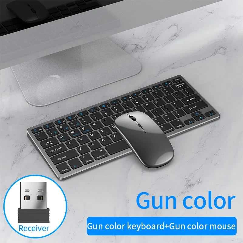 NexusClick Wireless Ergonomic Keyboard Mouse Combo - Rechargeable Mini Multimedia Set for PC, Laptop, MacBook