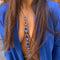 1pc Blue Droplet Fashion Body Chain Women's Chest Chain Summer Party Beach Accessories