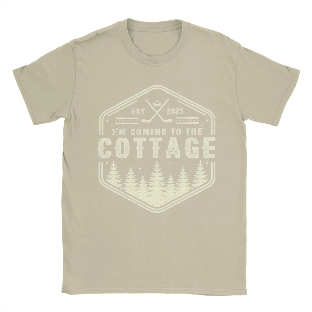 Vintage I'm Coming to the Cottage Heated Rivalry Quote  T-Shirts for Men Cotton T Shirt  Short Sleeve Tees Gift Idea Clothing
