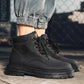 Men's high top boots four season outdoor work shoes anti slip and comfortable yellow boots fashion British casual leather boots