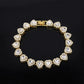 45CM New Hip Hop Tennis Chain Bracelet Necklace Shiny Heart Rhinestone CZ Fashion Rock Party Jewelry