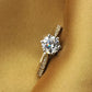 Luxury 925 Sterling Silver Classic Ring for Women Six claw jewelry simple 70ct diamond ring imitation diamond women's ring