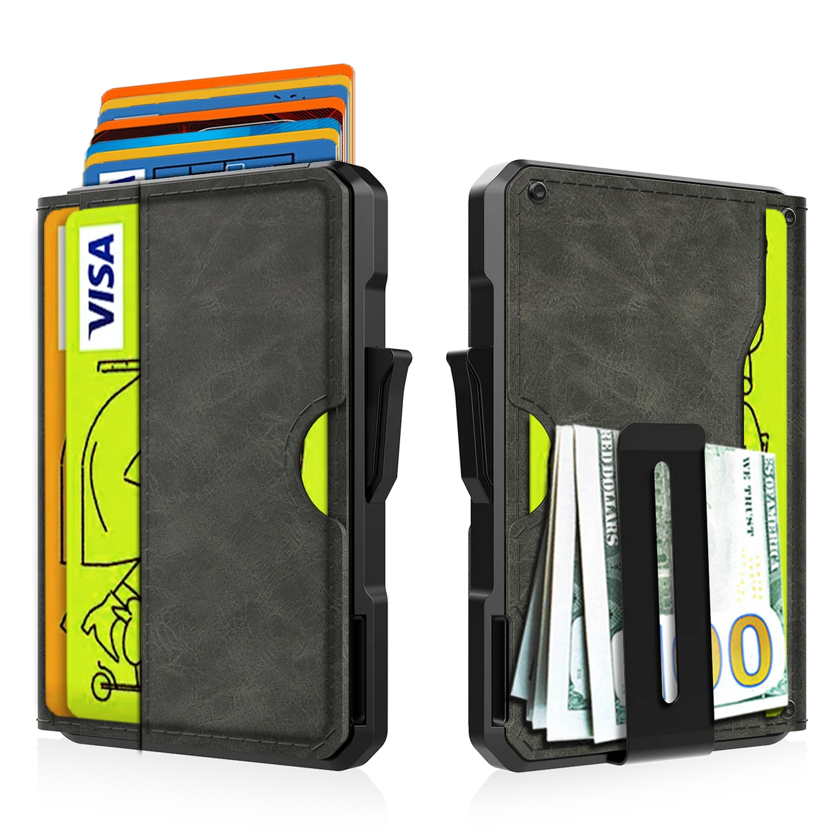 Wallet for Men - with Money Clip Slim Leather Slots Credit Card Holder RFID Blocking Bifold Minimalist Wallet