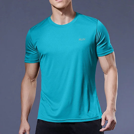 Summer Men Ice Silk t Shirt Short Sleeve t-Shirt Breathable Casual Tops Shirts Quick Dry Running Gym t-Shirts For Men Clothing