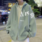 Oversized Zipper Printed Hoodies for Men Loose Casual Fashion Hooded Jacket Solid Color Fashion Sweatshirts Men's Clothing