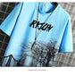 T-shirt for Men Hoodies Summer Men Clothing Cartoon Casual Harajuku Streetwear Print Hooded Top Short Sleeve Sweatshirts Men