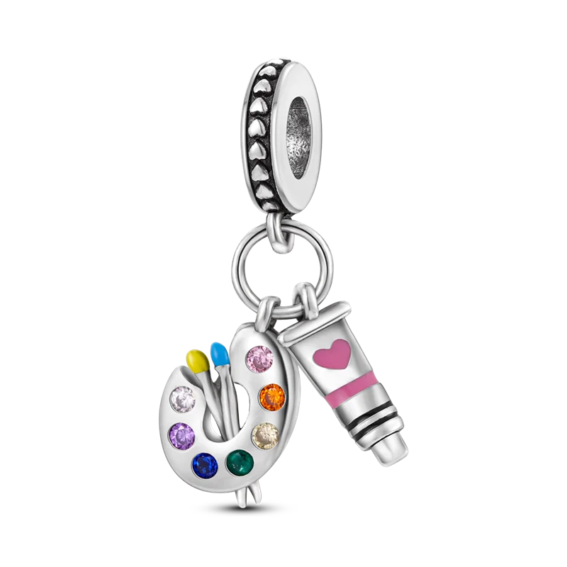 2026 Hot Sale Charms Bead 925 Sterling Silver Pink Butterfly Luminous Firefly Dangle Fit Bangle Bracelet Necklace DIY Jewelry