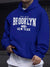 Best-selling Men's Oversized Long-Sleeved Hooded Jacket for Autumn-Winter. Brooklyn New York Letter-Printed Couple Hoodie