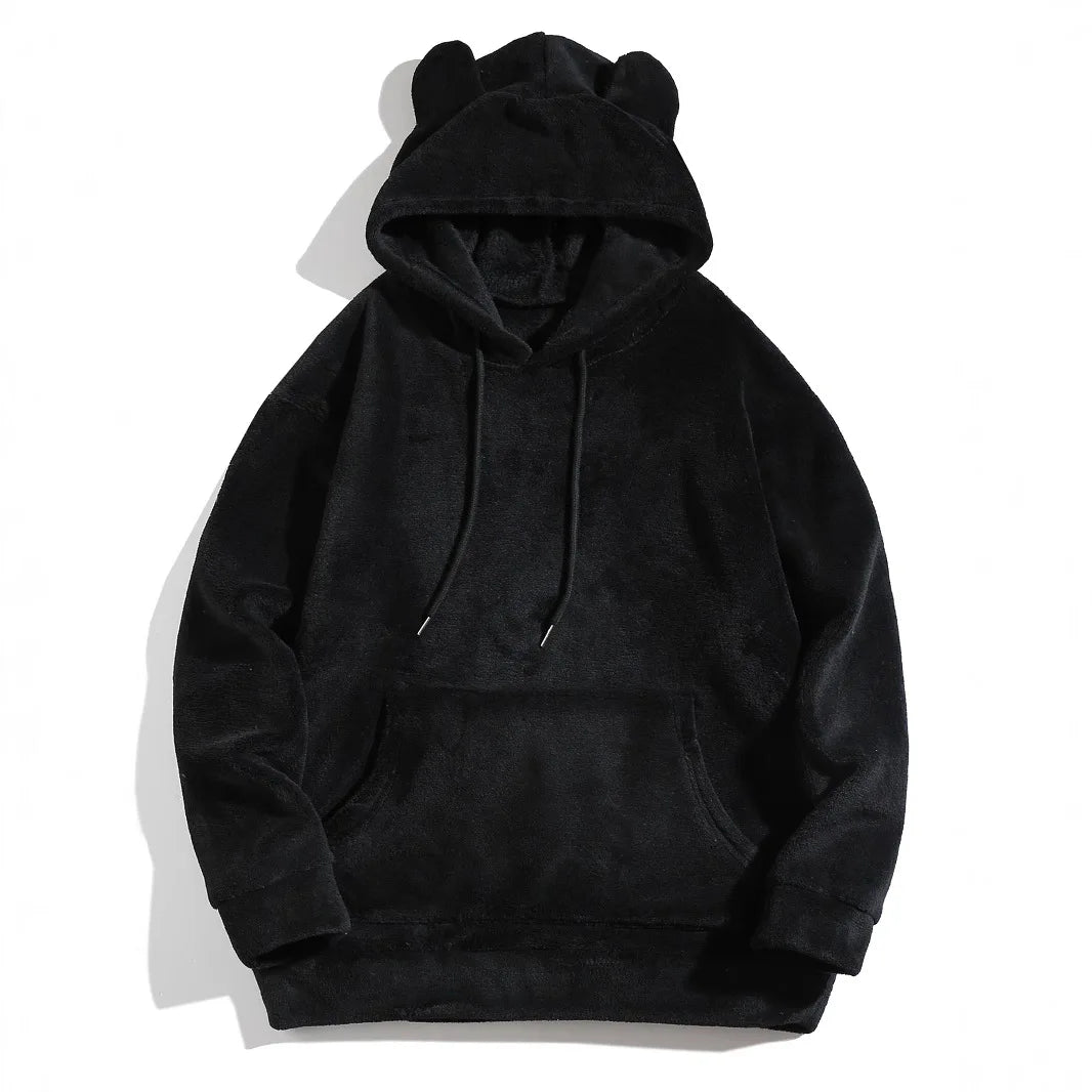 New Top Men and Women Funny Warm Hoodies for Men Clothing Bear Ears Casual Loose Sports Hoodie Unisex