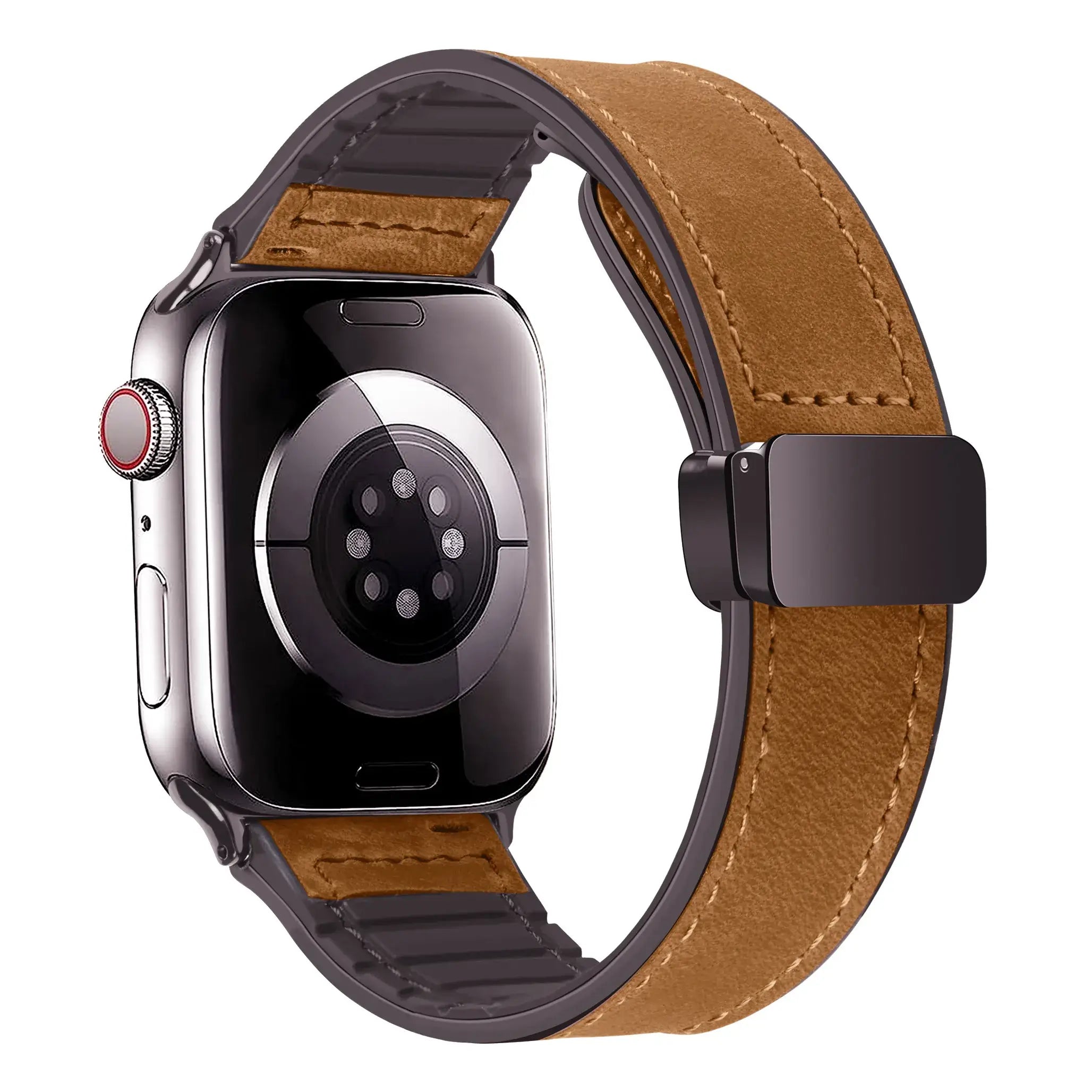 Bracelet en Cuir Véritable pour Apple Watch - Fermeture Magnétique Élégante