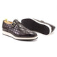 Men's Leather Casual Shoes Crocodile Pattern Luxury Brand Handmade Single Buckle Monk Strap Sneakers Flat Dress Shoes for Men