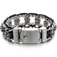 Religious Man Bracelet Stainless Steel 22MM Width Buddhist Scriptures Link Men's Bracelets Leather Wristband On Hand Jewelry
