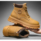 Men's high top boots four season outdoor work shoes anti slip and comfortable yellow boots fashion British casual leather boots