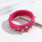 Fashion Pink Acrylic Rivets Round Bangle Bracelets for Women Novelty Geometric Chunky Cuff Bangles Y2K Jewelry Gifts Accessory