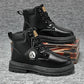 High Top Boots Men's Leather Shoes Fashion Outdoor Ankle Boots for Men Lace-Up Comfortable Male Boots Non Slip Flat Boot Botas