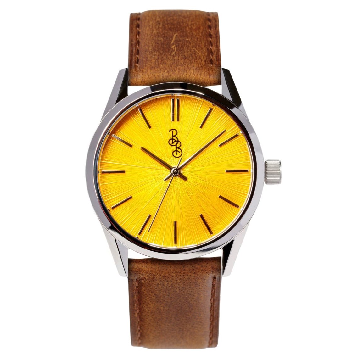 Montre à cadran jaune éclatant