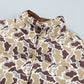 Camo Quilted Button Collar Long Sleeve Puffer Coat