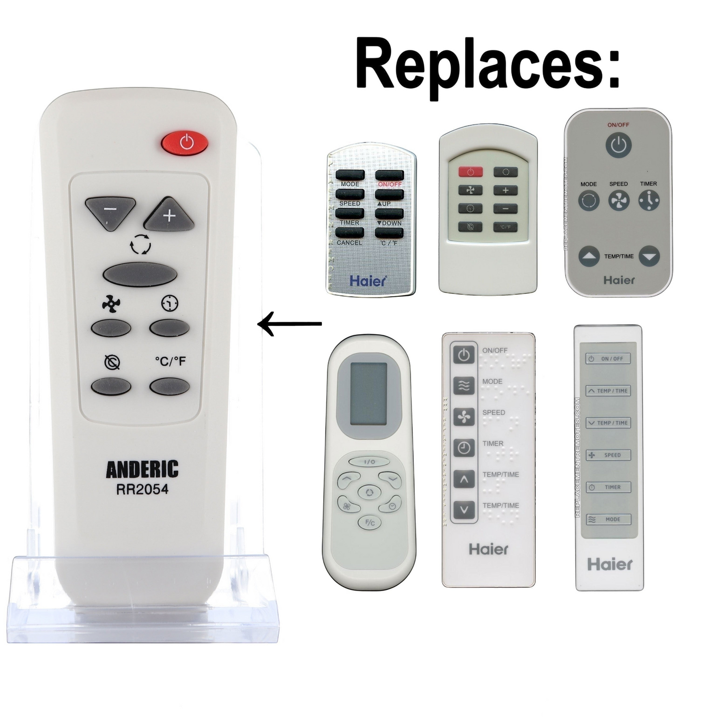 Anderic Substitute for GE WJ26X23777 Room Air Conditioner Remote Control - WJ26X23777 [RR2054]