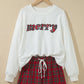 Christmas MERRY Graphic Top & Plaid Shorts Set