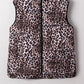 Leopard Quilted Sleeveless Zip Up Puffer Vest