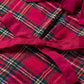 Plaid Collared Bow Tie Ruffle Long Sleeve Blouse