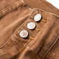 Solid Buttoned High Waist Raw Hem Flare Jeans