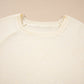 Solid Buttoned Bishop Long Sleeve Crew Neck Sweater