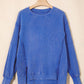 Solid Mineral Wash Split Hem Tunic Sweatshirt
