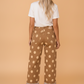 Polka Dot Denim Folded Hem High Waist Jeans