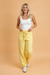 Solid Denim Grommet Tie Waist Barrel Leg Jeans