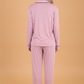 Contrast Trim Long Sleeve Top & Pants Pajama Set
