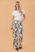 Western Abstract Cow Metal Button Full Length Jeans