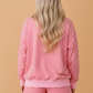 Stripe Ribbed Patchwork Mock Neck Pullover & Shorts Set