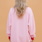 Colorblock Trim Crewneck Long Sleeve Pullover Sweatshirt