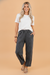 Mineral Wash Elastic Waist Barrel Leg Pants
