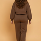 Plus Size Polka Dot Long Sleeve Top & Wide Leg Pant Set