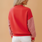 MERRY Gingham Patchwork Oversized Sweatshirt