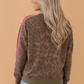 Leopard Contrast Stripe Long Sleeve Sweatshirt