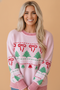 Christmas Trees & Bows Round Neck Loose Sweater
