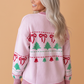 Christmas Trees & Bows Round Neck Loose Sweater