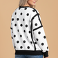 Polka Dot Contrast Reverse Seam Baggy Sweatshirt