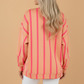 Stripe Drop Shoulder Round Neck Long Sleeve Sweatshirt