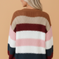 Stripe Chunky Knit Drop Shoulder Long Sleeve Sweater