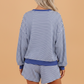 Stripe Long Sleeve Top & Drawstring Shorts Set